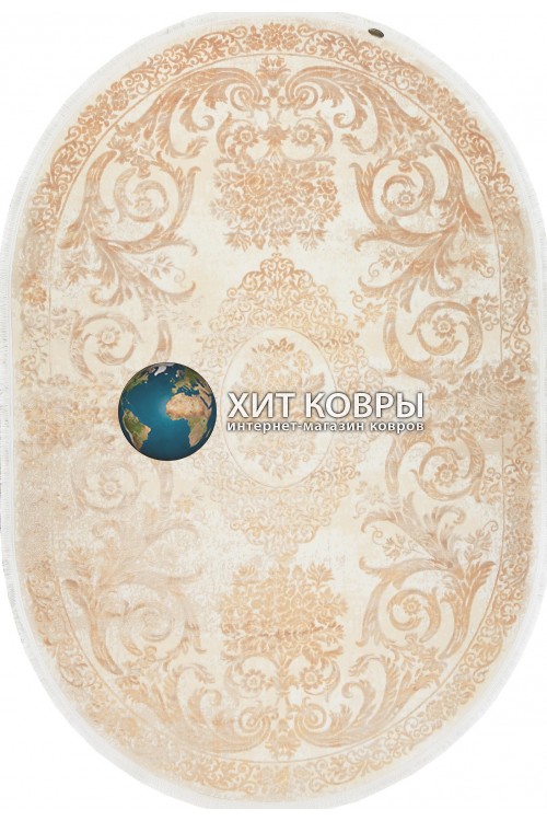 Турецкий ковер Tajmahal 9341 Крем-золотой овал